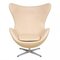 Chaise Egg en Cuir Vacona par Arne Jacobsen pour Fritz Hansen 1