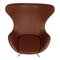 Egg Chair in Mokka Aniline Leather by Arne Jacobsen for Fritz Hansen, Image 4