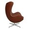 Chaise Egg en Cuir Mokka Aniline par Arne Jacobsen pour Fritz Hansen 3