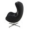 Egg chair in pelle nera di Arne Jacobsen per Fritz Hansen, Immagine 5