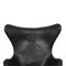Egg chair in pelle nera di Arne Jacobsen per Fritz Hansen, Immagine 8