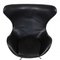 Egg Chair in Black Leather by Arne Jacobsen for Fritz Hansen 3