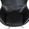 Egg Chair in Black Leather by Arne Jacobsen for Fritz Hansen 2