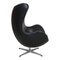 Egg Chair aus schwarzem Leder von Arne Jacobsen für Fritz Hansen 7