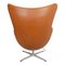 Egg Chair aus Cognacfarbenem Leder von Arne Jacobsen für Fritz Hansen 3