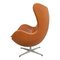 Chaise Egg en Cuir Cognac par Arne Jacobsen pour Fritz Hansen 4