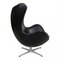 Egg Chair in Black Leather by Arne Jacobsen for Fritz Hansen 2