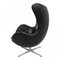 Egg Chair aus schwarzem Leder von Arne Jacobsen für Fritz Hansen 4