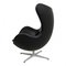 Egg chair in pelle anilina nera di Arne Jacobsen per Fritz Hansen, Immagine 4