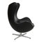 Egg Chair in Black Aniline Leather by Arne Jacobsen for Fritz Hansen 2