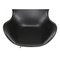 Egg Chair in Black Aniline Leather by Arne Jacobsen for Fritz Hansen, Image 7