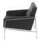 Airport Chair with Original Black Leather by Arne Jacobsen for Fritz Hansen, 2000s 3