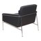 Airport Chair with Original Black Leather by Arne Jacobsen for Fritz Hansen 4