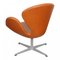 Swan Chair in Walnut Aniline Leather by Arne Jacobsen for Fritz Hansen 4