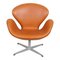 Swan Chair in Walnut Aniline Leather by Arne Jacobsen for Fritz Hansen, Image 1