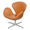 Swan Chair in Cognac Leather by Arne Jacobsen for Fritz Hansen 2