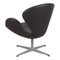 Swan Chair aus schwarzem Anilinleder von Arne Jacobsen für Fritz Hansen 4