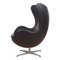 Egg Chair in Black Aniline Leather by Arne Jacobsen for Fritz Hansen, Image 3