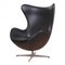 Egg Chair aus schwarzem Anilinleder von Arne Jacobsen für Fritz Hansen 2