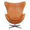 Egg Chair in Cognac Aniline Leather by Arne Jacobsen for Fritz Hansen, Image 1