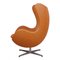 Egg chair in pelle color cognac di Arne Jacobsen per Fritz Hansen, Immagine 3