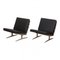 Caravelle Lounge Chairs in Black Leather by Paul Leidersdorff, 1960s, Set of 2 1