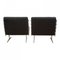 Caravelle Lounge Chairs in Black Leather by Paul Leidersdorff, 1960s, Set of 2, Image 5