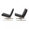 Caravelle Lounge Chairs in Black Leather by Paul Leidersdorff, 1960s, Set of 2 3