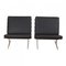 Caravelle Lounge Chairs in Black Leather by Paul Leidersdorff, 1960s, Set of 2 2