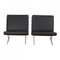 Caravelle Lounge Chairs in Black Leather by Paul Leidersdorff, 1960s, Set of 2, Image 2