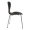 Sedia 3107 in pelle nera di Arne Jacobsen per Fritz Hansen, Immagine 3