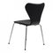 Sedia 3107 in pelle nera di Arne Jacobsen per Fritz Hansen, Immagine 4
