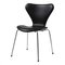 Chaise 3107 en Cuir Noir par Arne Jacobsen pour Fritz Hansen 2