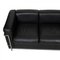 Black Leather and Steel Frame LC2/3-Seater Sofa by Le Corbusier for Cassina, 2000s, Image 2