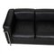 Schwarzes LC2 / 3-Sitzer Sofa aus Leder & Stahl von Le Corbusier für Cassina, 2000er 2