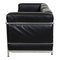 Black Leather and Steel Frame LC2/3-Seater Sofa by Le Corbusier for Cassina, 2000s 5