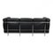 Black Leather and Steel Frame LC2/3-Seater Sofa by Le Corbusier for Cassina, 2000s, Image 6