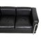 Black Leather and Steel Frame LC2/3-Seater Sofa by Le Corbusier for Cassina, 2000s 4