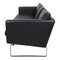 Divano CH-103 in pelle nera di Hans Wegner, Immagine 4