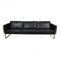 Black Leather CH-103 Sofa from Hans Wegner 1