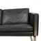 Divano CH-103 in pelle nera di Hans Wegner, Immagine 5