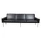 Black Patinated Leather Airport Sofa from Hans Wegner, 1990s 1