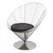 Black Kvadrat Fabric Wire Cone Chair by Verner Panton for Fritz Hansen 2