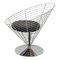 Silla Wire Cone de tela Kvadrat negra de Verner Panton para Fritz Hansen, Imagen 4