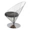 Silla Wire Cone de tela Kvadrat negra de Verner Panton para Fritz Hansen, Imagen 3