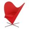 Sedia Heart Cone in tessuto rosso di Verner Panton per Vitra, Immagine 2