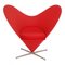 Red Fabric Heart Cone Chair by Verner Panton for Vitra, Image 1