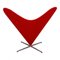 Chaise Heart en Tissu Rouge par Verner Panton pour Vitra 3