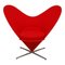 Chaise Heart en Tissu Rouge par Verner Panton pour Vitra 1