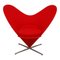 Sedia Heart in tessuto rosso di Verner Panton per Vitra, Immagine 1